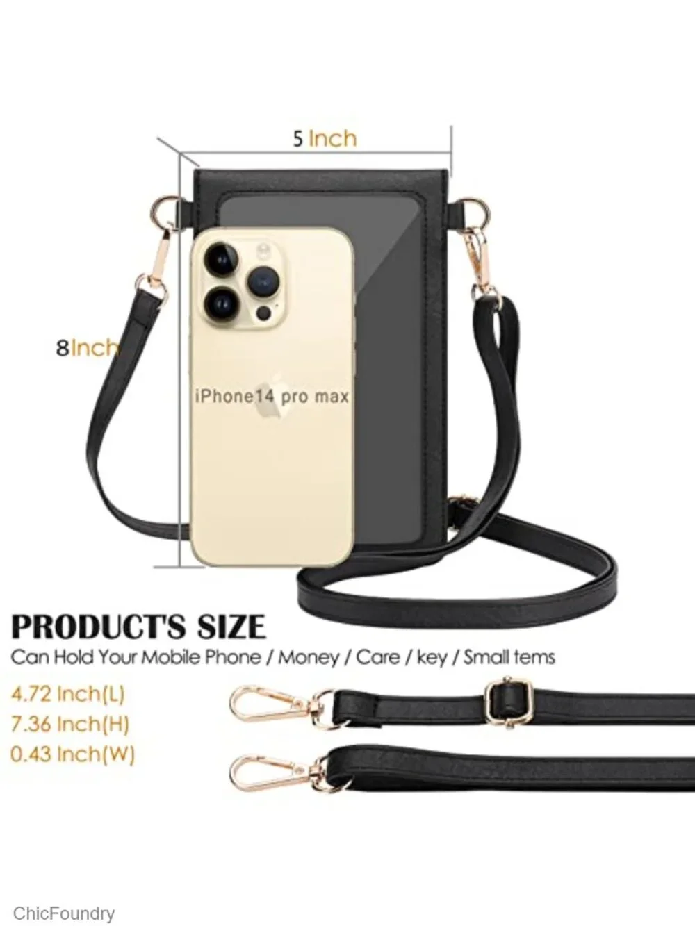 Small Crossbody Phone Purse with Adjustable Strap Faux Leather